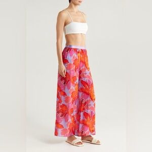 Nordstrom Anthropologie Hutch Floral Cover-Up Pants Watercolor Gardenia size M